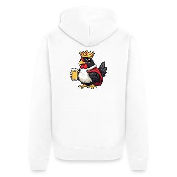 Roi de la Bière au Poulet - Veste à capuche bio Premium Unisexe - blanc - Dos - Thijin (182cm)
