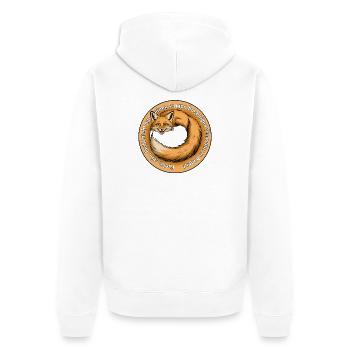 Fuchs sein, heißt nicht nur einen buschigen... - Unisex Premium Bio Zip Hoodie - Weiß - Hinten - Thijin (182cm)