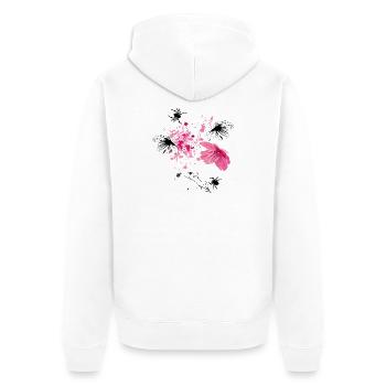  Blüten Fantasie - Unisex Premium Bio Zip Hoodie - Weiß - Hinten - Thijin (182cm)