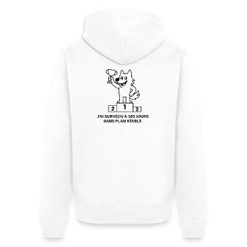 Loup vainqueur sans plan stable - Veste à capuche bio Premium Unisexe - blanc - Dos - Thijin (182cm)
