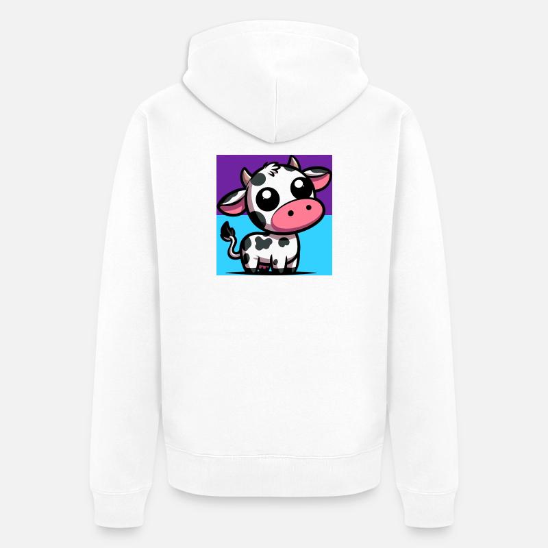 vache - Veste à capuche bio Premium Unisexe - blanc