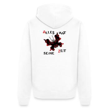 Schmetterling - Unisex Premium Bio Zip Hoodie - Weiß - Hinten - Thijin (182cm)