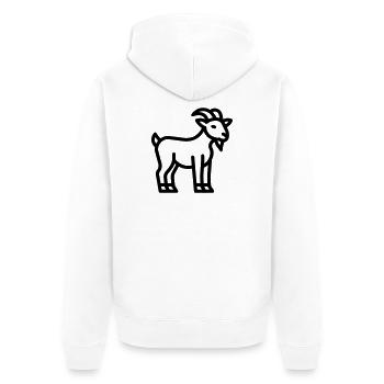 goat - Unisex Premium Organic Zip Hoodie - white - Back - Thijin (182cm)