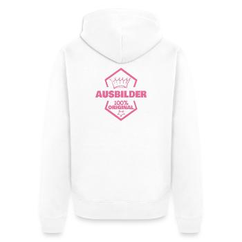 Ausbilder - Unisex Premium Bio Zip Hoodie - Weiß - Hinten - Thijin (182cm)
