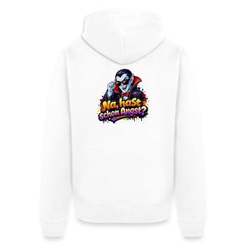 drakula-comic-spruch - Unisex Premium Bio Zip Hoodie - Weiß - Hinten - Thijin (182cm)