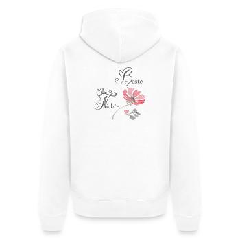 Beste Nichte - Unisex Premium Bio Zip Hoodie - Weiß - Hinten - Thijin (182cm)