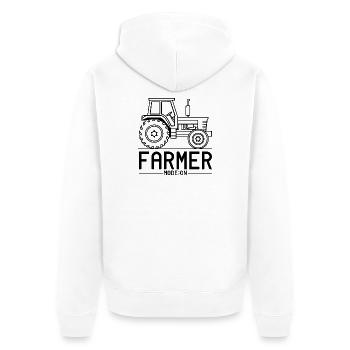Mode agriculteur activé - humour tracteur - Veste à capuche bio Premium Unisexe - blanc - Dos - Thijin (182cm)