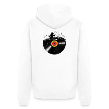 DJ Vinyl Party Music Club Design - Veste à capuche bio Premium Unisexe - blanc - Dos - Thijin (182cm)