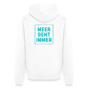 Meer Geht Immer Shirt – Lustiges Strand Urlaub  - Unisex Premium Bio Zip Hoodie - Weiß - Hinten - Thijin (182cm)