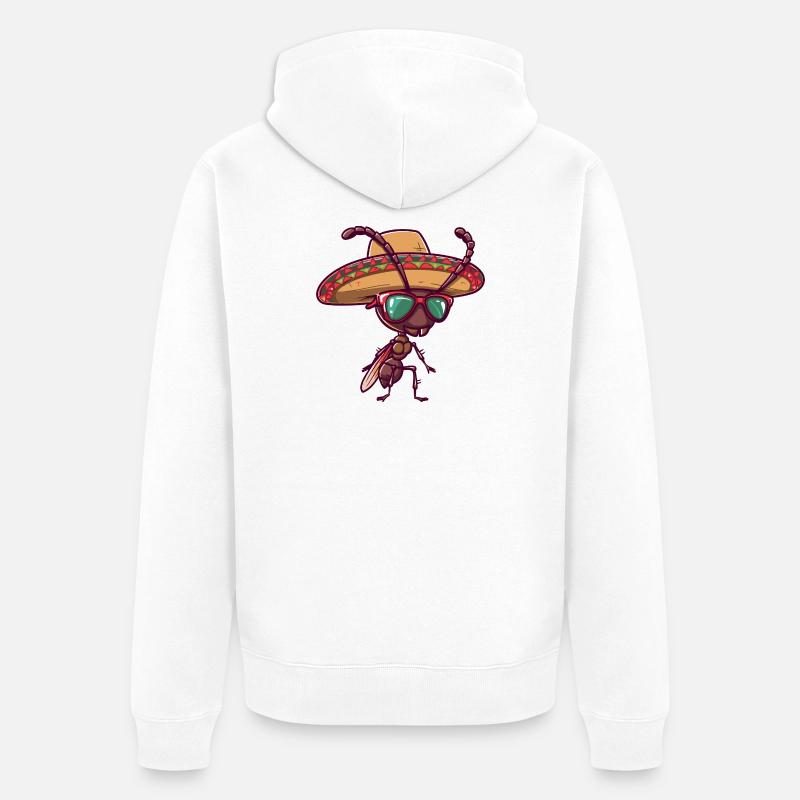 Sombrero drôle de fourmis - Veste à capuche bio Premium Unisexe - blanc