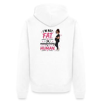 I'm Not Fat I'm Manufacturing A Human - Unisex Premium Organic Zip Hoodie - white - Back - Thijin (182cm)
