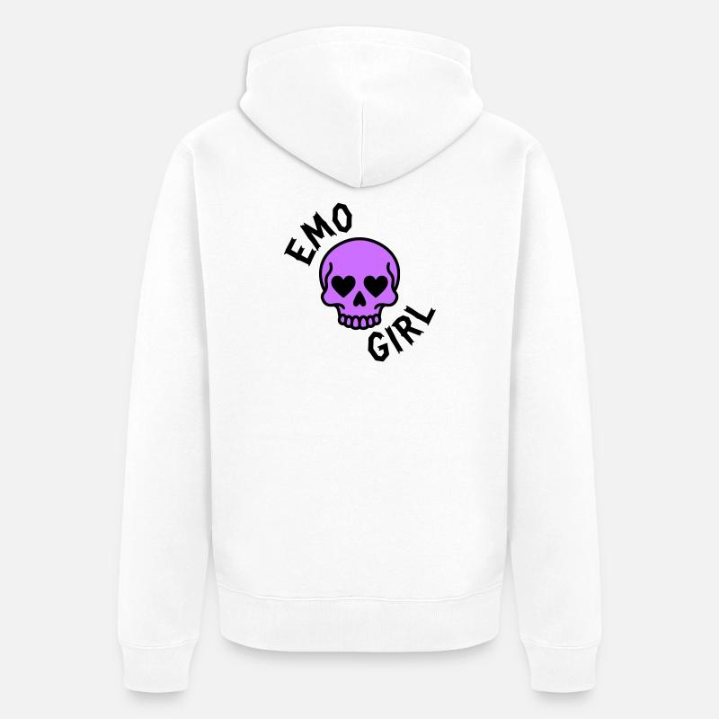 Fille emo - Veste à capuche bio Premium Unisexe - blanc