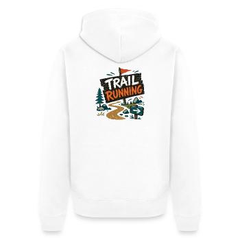 trail running - Unisex Premium Organic Zip Hoodie - white - Back - Thijin (182cm)