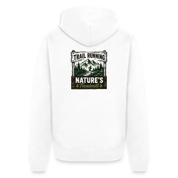 Panneau de la course sur sentier : Nature - Veste à capuche bio Premium Unisexe - blanc - Dos - Thijin (182cm)