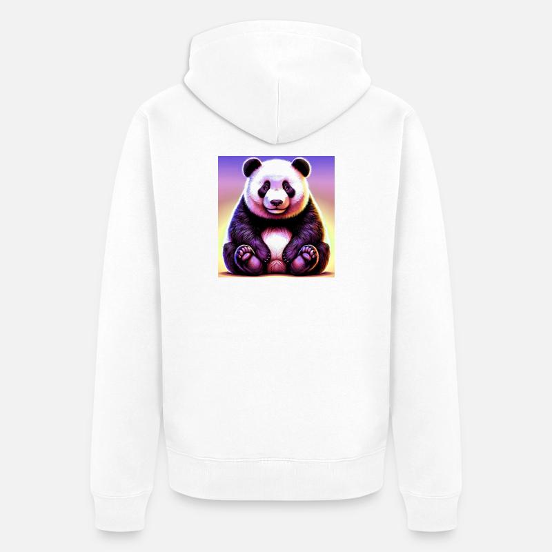 panda - Veste à capuche bio Premium Unisexe - blanc