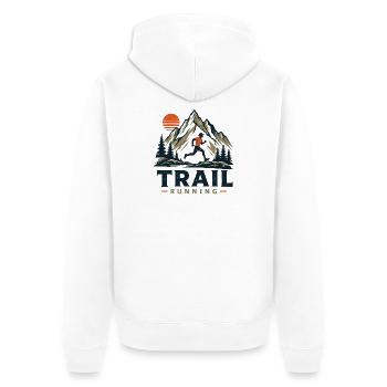 Course sur sentier - Veste à capuche bio Premium Unisexe - blanc - Dos - Thijin (182cm)