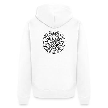 Fête des pères  - Veste à capuche bio Premium Unisexe - blanc - Dos - Thijin (182cm)