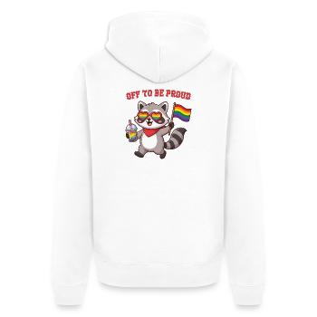 Pride Month LGBTQ – Auf dem Weg zum Stolzen. - Unisex Premium Bio Zip Hoodie - Weiß - Hinten - Thijin (182cm)