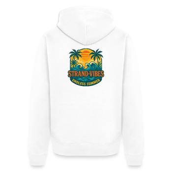 Ambiances de plage : Été sans fin - Veste à capuche bio Premium Unisexe - blanc - Dos - Thijin (182cm)