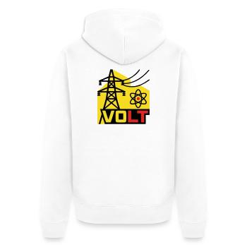 High Voltage Volt Logo - Veste à capuche bio Premium Unisexe - blanc - Dos - Thijin (182cm)