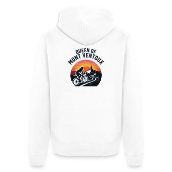 Queen of Mont Ventoux Retro-Trikot - Unisex Premium Bio Zip Hoodie - Weiß - Hinten - Thijin (182cm)