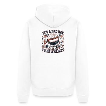 Aujourd’hui est un mauvais jour pour acheter un hot-dog brillant - Veste à capuche bio Premium Unisexe - blanc - Dos - Thijin (182cm)