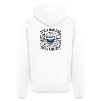 Heute ist ein schlechter Tag, um ein Glizzy-Hotdog - Unisex Premium Bio Zip Hoodie - Weiß - Hinten - Thijin (182cm)