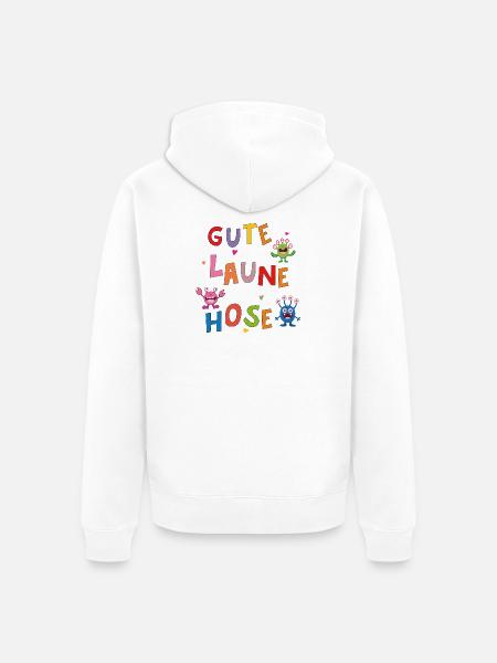 Gute Laune Hose - Unisex Premium Bio Zip Hoodie - Weiß