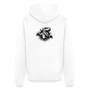 Tyrant Rex Breakthrough - Unisex Premium Organic Zip Hoodie - white - Back - Thijin (182cm)