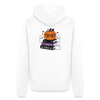 Halloween pumpkin with glasses - Unisex Premium Organic Zip Hoodie - white - Back - Thijin (182cm)