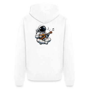 Space Astronaut Guitar Game - Unisex Premium Organic Zip Hoodie - white - Back - Thijin (182cm)
