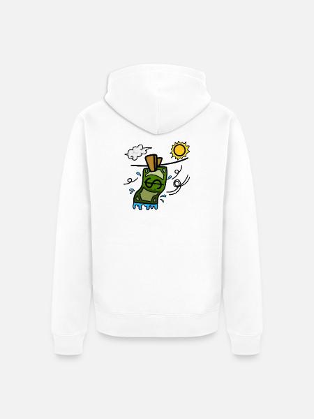 Geldwäsche - Unisex Premium Bio Zip Hoodie - Weiß