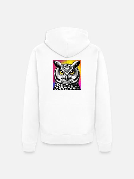Eule - Unisex Premium Bio Zip Hoodie - Weiß