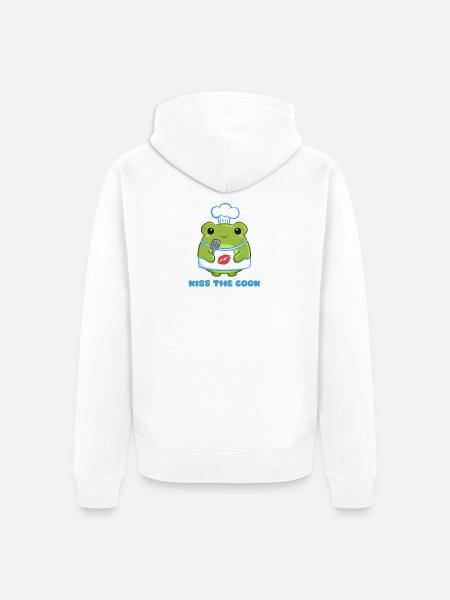 Kochfrosch Küss den Koch - Unisex Premium Bio Zip Hoodie - Weiß