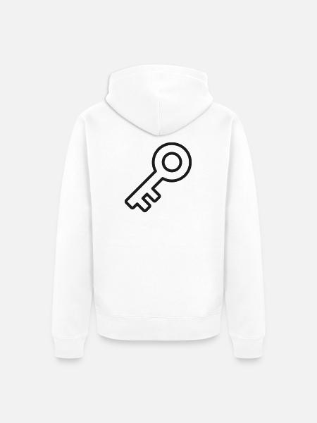 Schlüssel-Sicherheitszeilen-Symbol - Unisex Premium Bio Zip Hoodie - Weiß