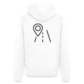 GPS-Straßennavigationslinien-Symbol - Unisex Premium Bio Zip Hoodie - Weiß - Hinten - Thijin (182cm)