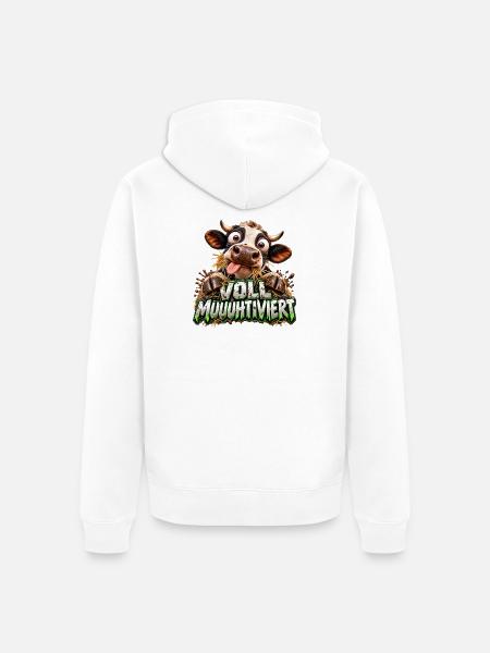 Voll Muuhhtviert Kuh Cartoon - Unisex Premium Bio Zip Hoodie - Weiß
