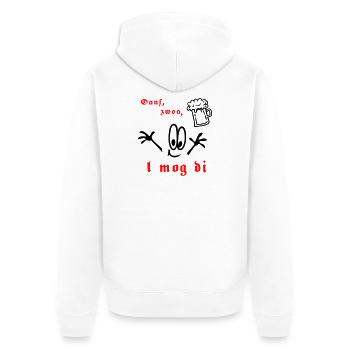 Heimatfest - Unisex Premium Bio Zip Hoodie - Weiß - Hinten - Thijin (182cm)