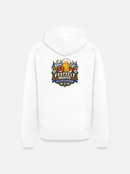 Festzelt-Modus – Gute Laune eingeschenkt - Unisex Premium Bio Zip Hoodie - Weiß