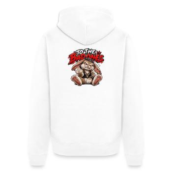Rebellischer Hase für die Bösen - Unisex Premium Bio Zip Hoodie - Weiß - Hinten - Thijin (182cm)