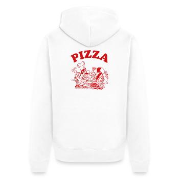 Pizza Pizzabäcker Koch Gastronomie Lustiges Motiv - Unisex Premium Bio Zip Hoodie - Weiß - Hinten - Thijin (182cm)