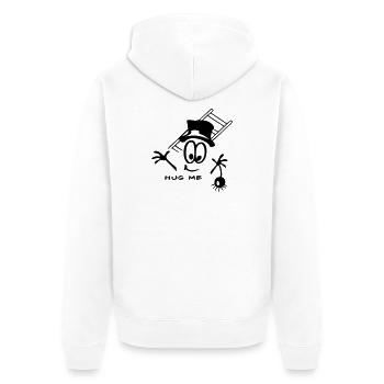 Schornsteinfeger Glücksbringer - Unisex Premium Bio Zip Hoodie - Weiß - Hinten - Thijin (182cm)