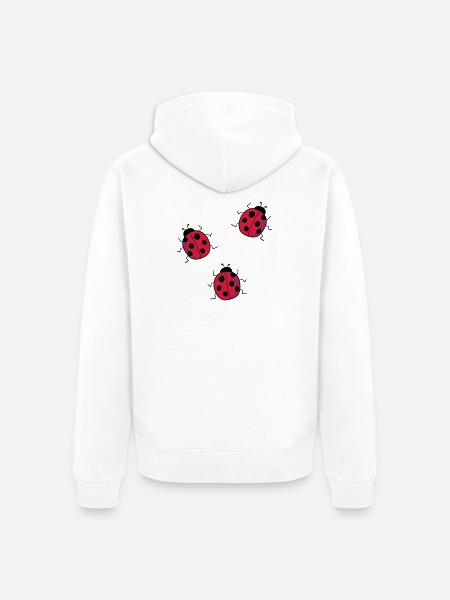 ladybug - Unisex Premium Organic Zip Hoodie - white