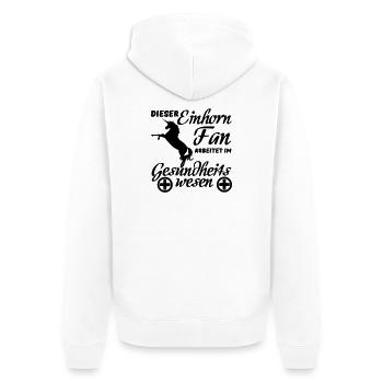 Einhorn Einhörner Medizin Spruch Geschenk Beruf - Unisex Premium Bio Zip Hoodie - Weiß - Hinten - Thijin (182cm)