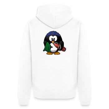 Chapeau de fleur pingouin sur la plage - Veste à capuche bio Premium Unisexe - blanc - Dos - Thijin (182cm)