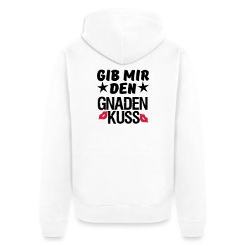 Geschenk Liebe Paar lustig Spruch Kuss - Unisex Premium Bio Zip Hoodie - Weiß - Hinten - Thijin (182cm)