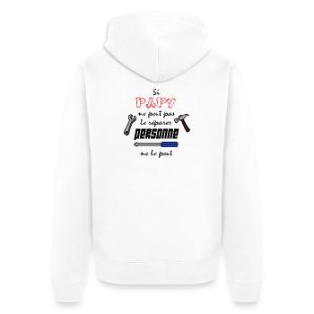 Papy c'est le meilleur - Veste à capuche bio Premium Unisexe - blanc - Dos - Thijin (182cm)