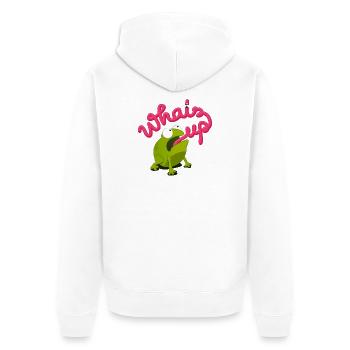 whats up frog - Veste à capuche bio Premium Unisexe - blanc - Dos - Thijin (182cm)