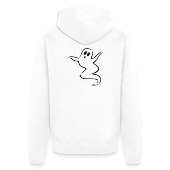 ghost - Unisex Premium Organic Zip Hoodie - white - Back - Thijin (182cm)