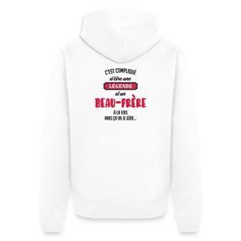 Belle Beau-Frère / Belle-Sœur / Beau Frere / Belle - Veste à capuche bio Premium Unisexe - blanc - Dos - Thijin (182cm)